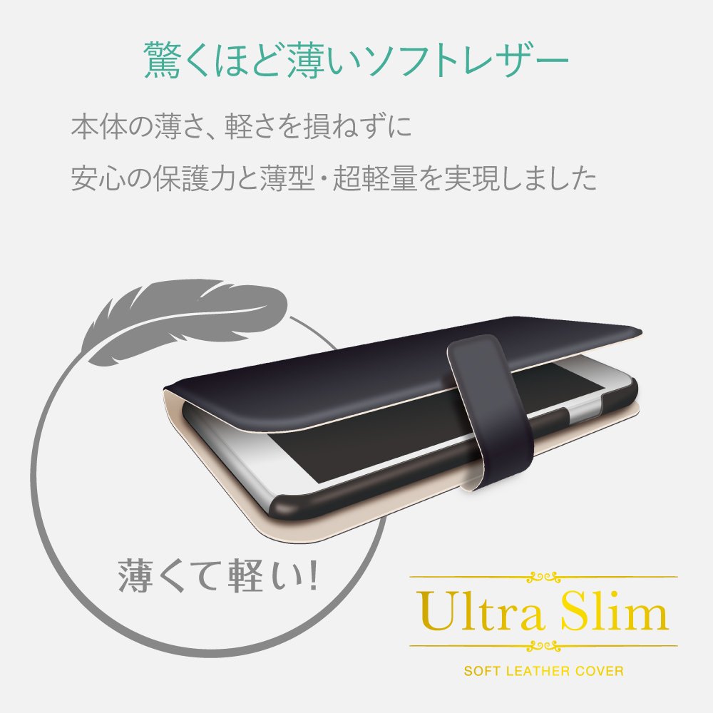 Amazon.co.jp: エレコム iPhone 8/ソフトレザーカバー/磁石付